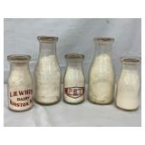 Milk Bottles from Various Dairies