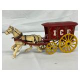 Cast Iron Horse-Drawn Ice Wagon