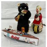 Early Wind-Up Toys Including Bear