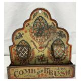 Early Tin Comb and Brush Holder