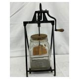 Early Butter Churn with Glass Jar