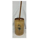 Early Large Stoneware Churn with Lid