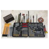 Drill Bits, Hand Tools, and Accessories with Storage Cases