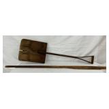 Wooden Grain Shovel and Long Wooden Paddle, 48-60 Inches