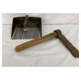 Rustic Hay Fork and Handheld Mattock with Wood Handle