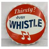 Just Whistle Cap-Shaped Advertising Sign, 27 1/2″ Diameter