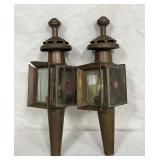 Brass Carriage Lanterns with Glass Panels