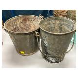 Vintage Metal Buckets with Handles