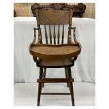 Early Wooden Kids High Chair with Spindle Back and Tray, 17 x 42 Inches