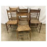 Seven Ladder-Back Chairs from Old Salem, NC