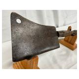 Heavy Steel Meat Cleaver with Wooden Handle, 16 1/2 Inches Total Length