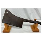 17-Inch Forged Metal Meat Cleaver with Wooden Handle