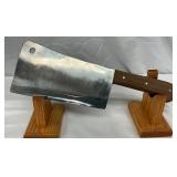 Stainless Steel Cleaver with Wooden Handle, 13 1/2in Total Length