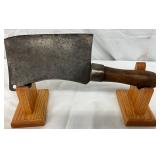 14-Inch Meat Cleaver with Wood Handle and Steel Blade