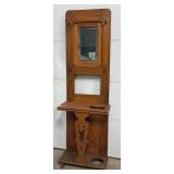 Oak Hall Tree with Mirror, Hat Hooks, and Umbrella Stand