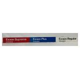 Early Exxon Metal Sign Featuring Unleaded Fuel Options, 41 in x 3 in