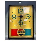Pepsi-Cola Light-Up Wall Clock in Plastic and Metal Frame, 30×40 Inches