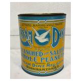 8in x 10in Cream Dove Brand 10-Pound Metal Peanut Tin