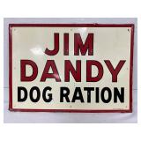 20in x 27in Metal Advertising Sign for ‘Jim Dandy Dog Ration’