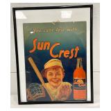 Framed Sun Crest Advertising Cardboard Poster, 9×12 Inches