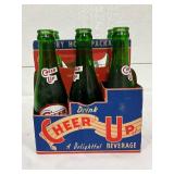 Cheer Up Soda Six-Pack with Cardboard Carrier and Glass Bottles