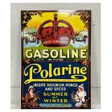 SSP Red Crown Gasoline and Polarine Oil Sign, 14×20 Inches