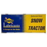 Emb.  Sunoco Lubricants Snow Tractor Metal  Sign, 60in x 24in