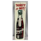 Grapette Soda Metal Thermometer Sign, 4 1/2 x 16 1/2 Inches