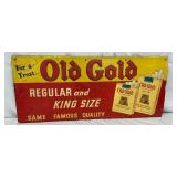Emb. ‘Old Gold Cigarettes’  Metal Sign, 33 x 14 Inches