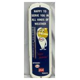 Metal Esso Thermometer, 8in x 27in, Advertising Sign