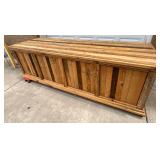 Solid Pine Store Counter with Slatted Design, 10ft