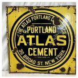 Single-Sided Porcelain Sign for The Atlas Portland Cement Co., 17in x 17in
