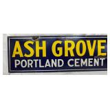 Single-Sided Porcelain Advertising Sign: ‘Ash Grove Portland Cement,’ 40×14 Inches