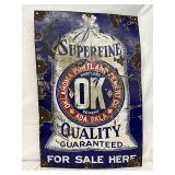 Single-Sided Porcelain Sign for ‘OK Portland Cement,’ 20×30 Inches