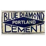 Single-Sided Porcelain Advertising Sign: ‘Blue Diamond Portland Cement,’ 40×20 Inches
