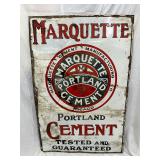 Marquette Cement Single-Sided Porcelain Advertising Sign, 30in x 46in