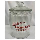 Fishers Peanut Butter Sandwiches Glass Store Jar with Lid, 9in x 12in