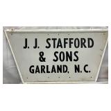 J.J. Stafford & Sons, Garland, N.C. Privilege Panel Sign, 45x22