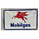 Emb. Metal Mobilgas Sign w/ Pegasus, 30×18 - Contemporary 