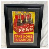 Coke ‘Take Home a Carton’ Framed CB, 11 x 16 Inches