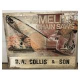 Emb. Homelite Chain Saws Sign, 58×46, B.A. Collis & Son  