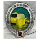 Pabst Blue Ribbon Lexan Light-Up Beer Sign, 14in x 17in