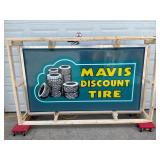 Mavis Discount Tire Lighted Lexan Can Sign, Measuring 73in x 42in, Rewired & Functional