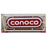 Emb. Conoco Lexan Can Sign, 79in x 26in, Rewired and functional