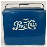 Pepsi-Cola Embossed Metal Cooler with Tray, 18 x 18 Inches