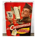 Chesterfield Cigarettes Advertising Cardboard Sign, 33×46 Inches