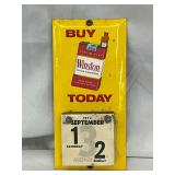 5X9 Metal Advertising Calendar with Winston Cigarette Branding, Dated 1973