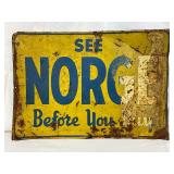 ‘See Norge Before You Buy,’ SIGN 20in x 14in