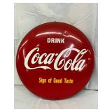  ‘Drink Coca-Cola, Sign of Good Taste’ 12-Inch Metal Button Sign