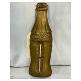 Embossed Metal Coca-Cola Bottle-Shaped Thermometer, 3in x 7in